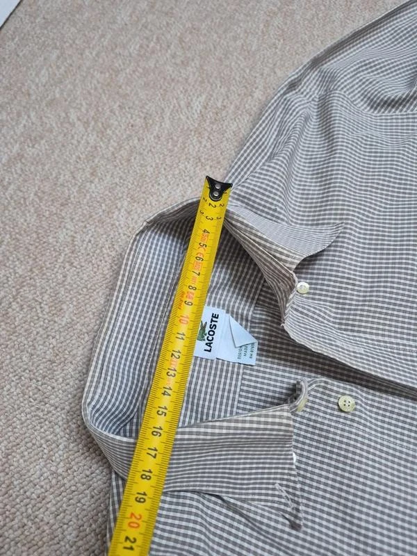 Lacoste Camisa Vintage Quadrados Bege Tamanho 44 XL – photo 11